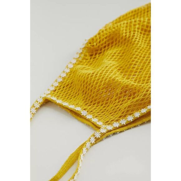 New Urban Outfitters UO Yellow Daisy Trim Market Bag - Picture 4 of 6